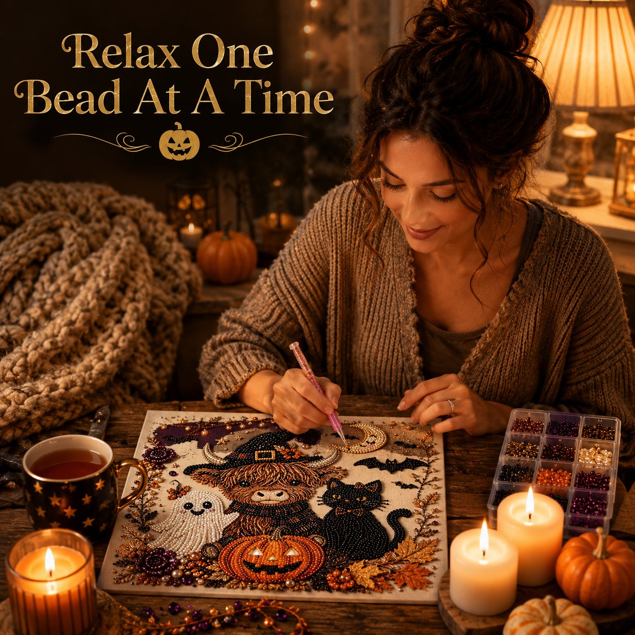 Halloween Pearl Diamond Art DIY Decor Craft Kit
