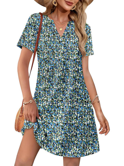 ⏰2026 Hot Sale 50% OFF💃Women's Casual V Neck Vacation Midi Dress With Pockets