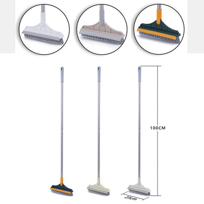 Voalsz Bodenschrubber, 3-in-1 Bodenschrubber mit 137 cm verstellbarem langem Griff und Schaber, robuste Bodenbürste mit steifen Borsten zum Reinigen von Dusche, Bad, Küche, Terrasse, Garage, Poolwänden und Terrassendielen, Orange&Weiß