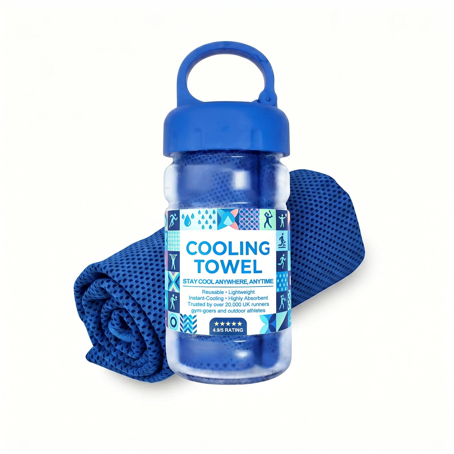 🎁❄️Last Day Buy 1 Get 1 Free (Each only ￡3.49)❄️Cold Sweat Towel You Can Use Anywhere, Anytime! Reusable Soft Absorbent Cooling Portable