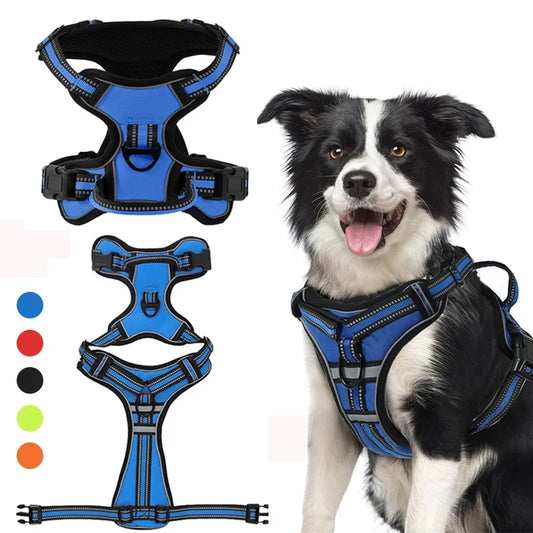 Reflective Breathable Adjustable Vest Dog Harness For Small Medium Large Dogs
