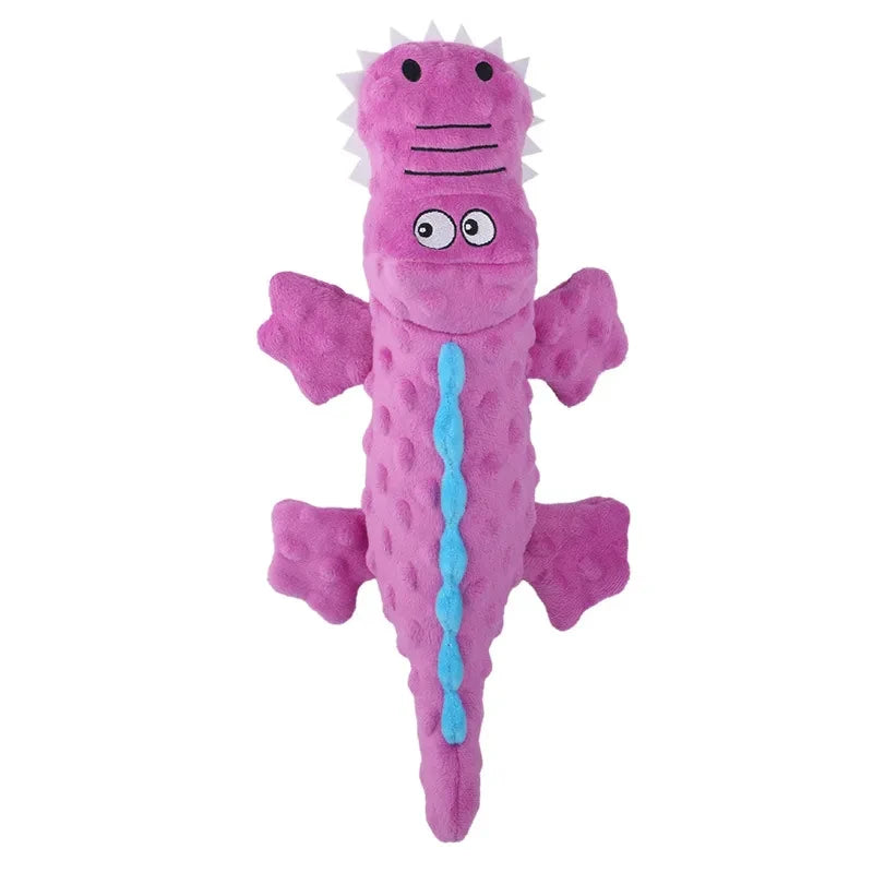 Squeaky Stuffed Crocodile Dog Chew Toy Teeth Cleaning Play Toy For Dogs And Cats