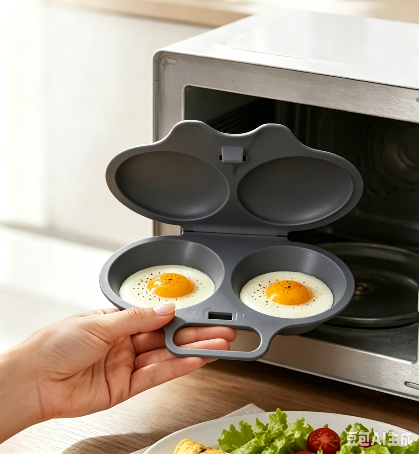 Microwave Egg Cooker – Perfect poached eggs in 2 mins, no oil & splash-proof – Quick, healthy & mess-free breakfast 🌿