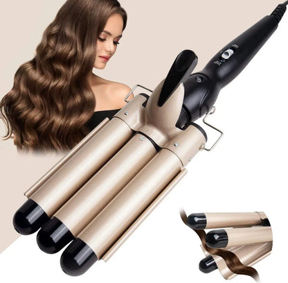 🔒 Exclusive Online Offer ✨3-Barrel Curling Iron with Adjustable Temperature
