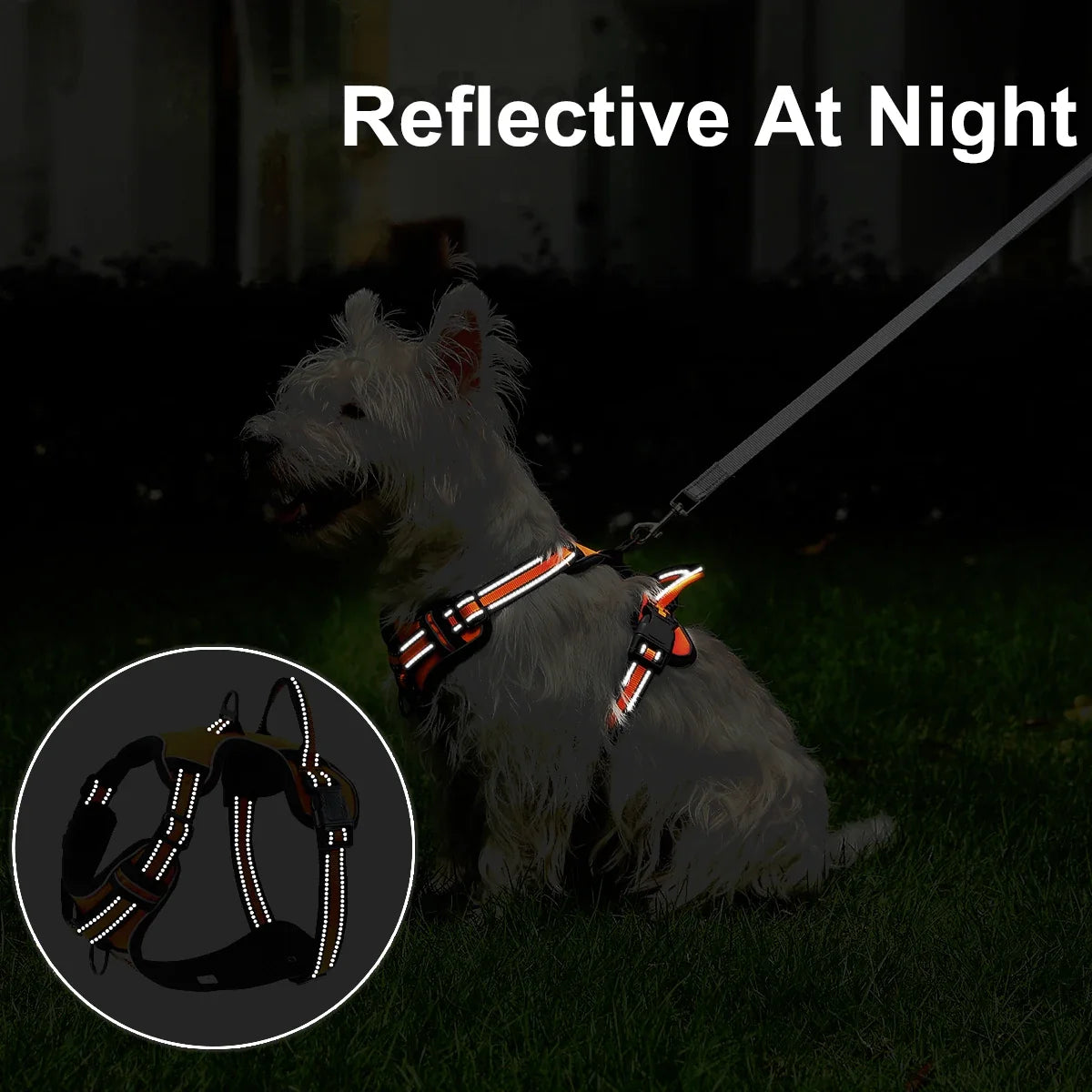 Reflective Breathable Adjustable Vest Dog Harness For Small Medium Large Dogs