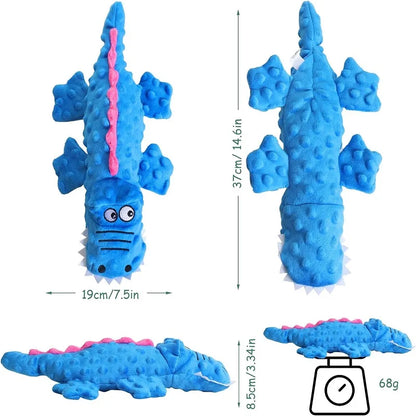 Squeaky Stuffed Crocodile Dog Chew Toy Teeth Cleaning Play Toy For Dogs And Cats