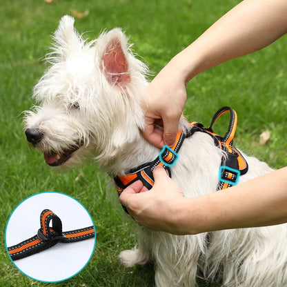 Reflective Breathable Adjustable Vest Dog Harness For Small Medium Large Dogs