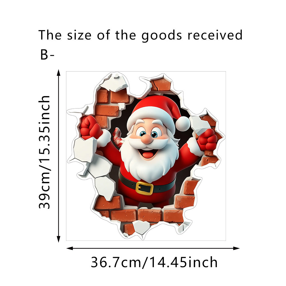 🎁Oferta de Navidad - Solo $17.99🎄🎅 Pegatinas de pared 3D de Navidad – Decoración creativa para el hogar en estas fiestas