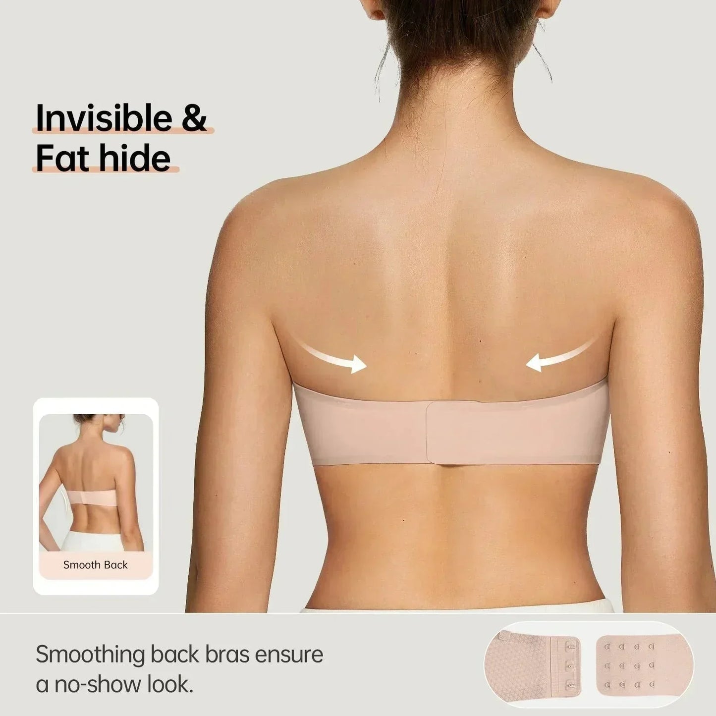 ⛱️Last Day💞Womens Strapless Bras Push Up Bandeau Bra Non Slip Wireless Supportive Padded Bras Seamless Comfortable Tube Jelly Bra