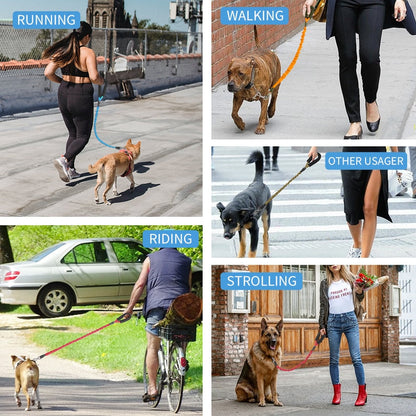 Elastic Reflective Stretch Dog Leash Safe Walking Rope For Dogs Daily Outdoor Use