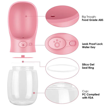 Portable Leak Proof Pet Water Bottle 350/550ML Travel Drinking Feeder For Dogs And Cats