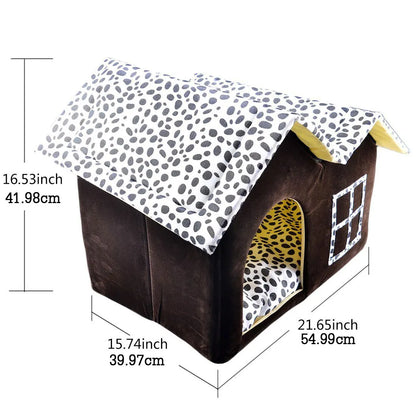 Warm Foldable Thick Cotton Dog House Soft Comfort Puppy Bed With Removable Cushion