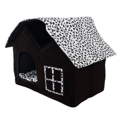 Warm Foldable Thick Cotton Dog House Soft Comfort Puppy Bed With Removable Cushion