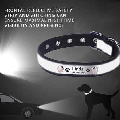 Personalized Custom Reflective Safety Collar For Dogs Daily Walking Training