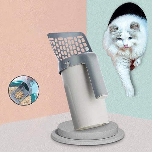 Large Capacity Cat Litter Scooper With Built In Poop Bags Pet Cleaning Tool