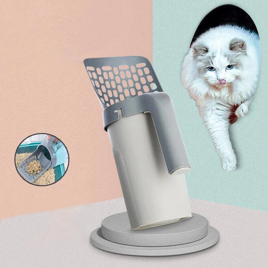 Large Capacity Cat Litter Scooper With Built In Poop Bags Pet Cleaning Tool