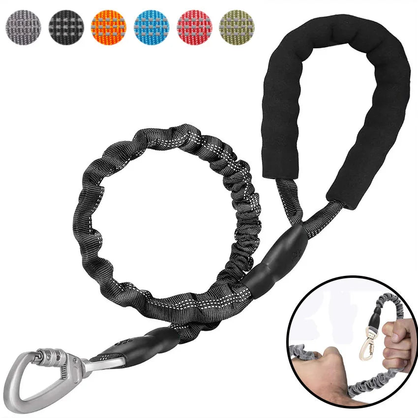 Elastic Reflective Dog Leash With Padded Handle For Medium Dogs And Cats Daily Walking