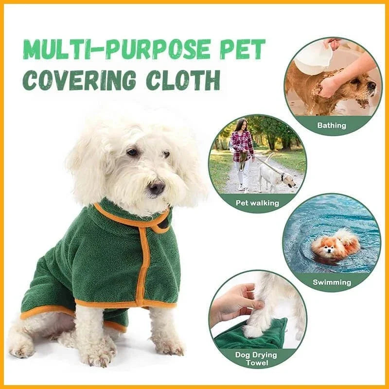 Microfiber Absorbent Dog Bathrobe Fast Drying Pet Coat Towel For Dogs And Cats