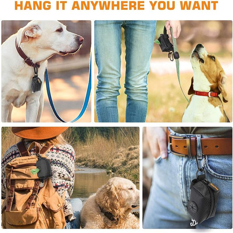 Mini Pet Poop Bag Holder With Leash Attachment Portable Outdoor Dog Walking Accessory