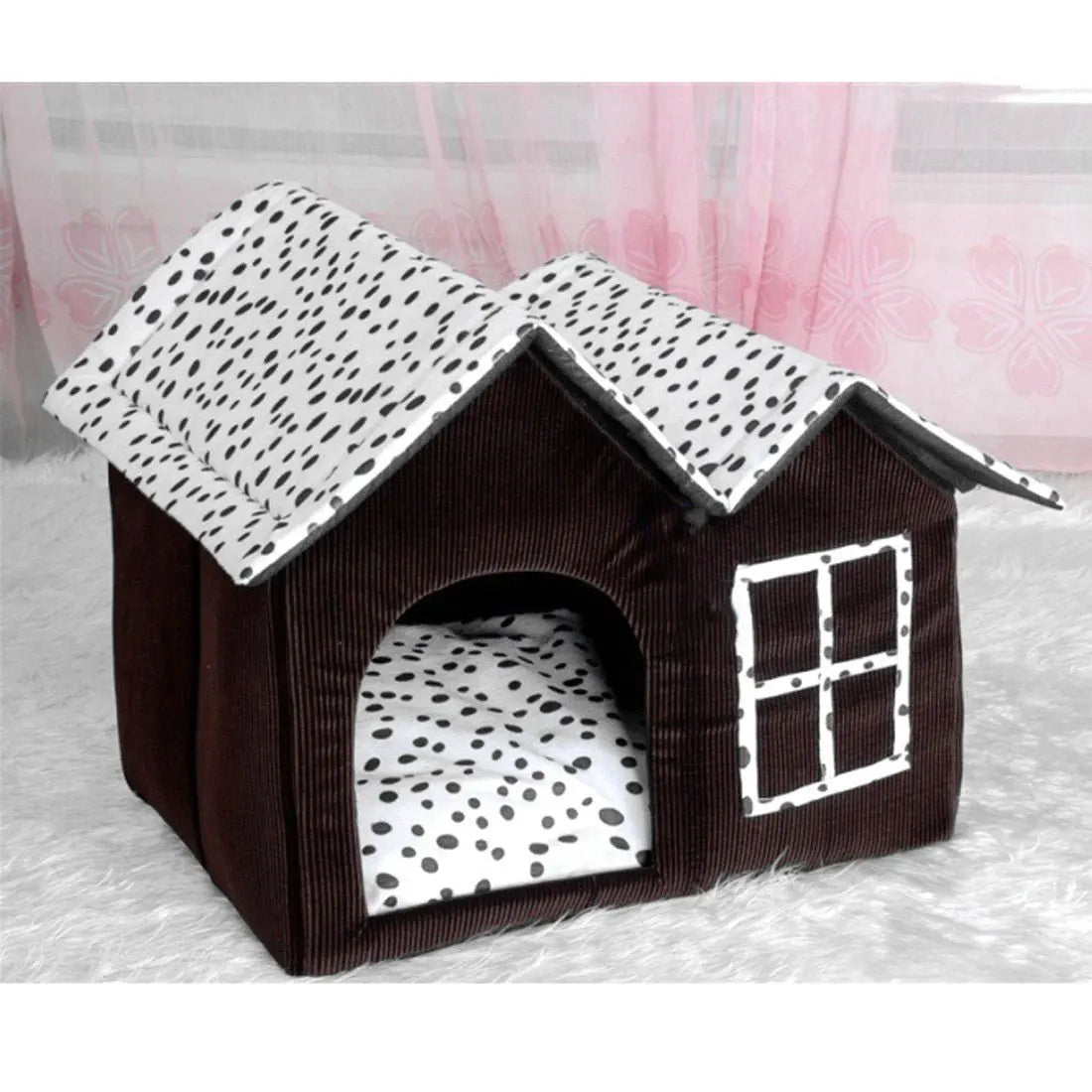 Warm Foldable Thick Cotton Dog House Soft Comfort Puppy Bed With Removable Cushion