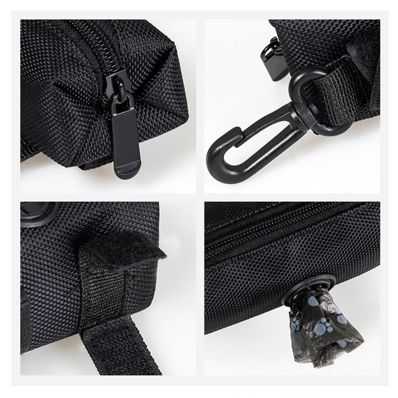 Mini Pet Poop Bag Holder With Leash Attachment Portable Outdoor Dog Walking Accessory