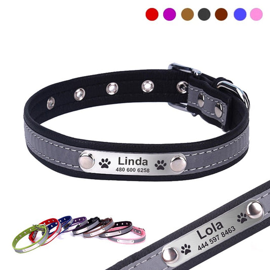Personalized Custom Reflective Safety Collar For Dogs Daily Walking Training
