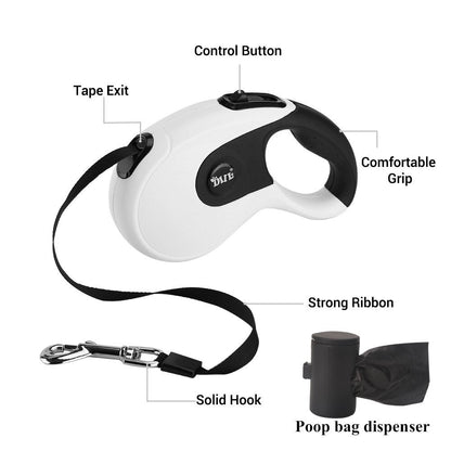 5M Automatic Retractable Nylon Dog Leash Outdoor Walking Pet Lead Rope