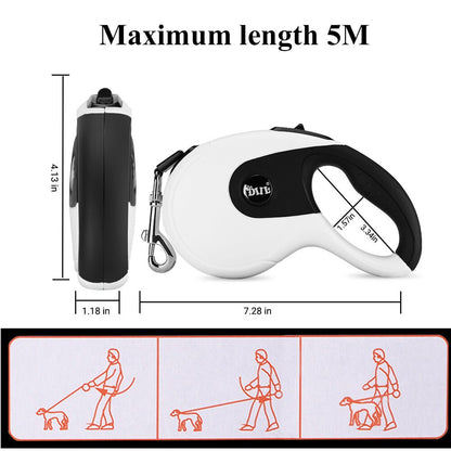 5M Automatic Retractable Nylon Dog Leash Outdoor Walking Pet Lead Rope