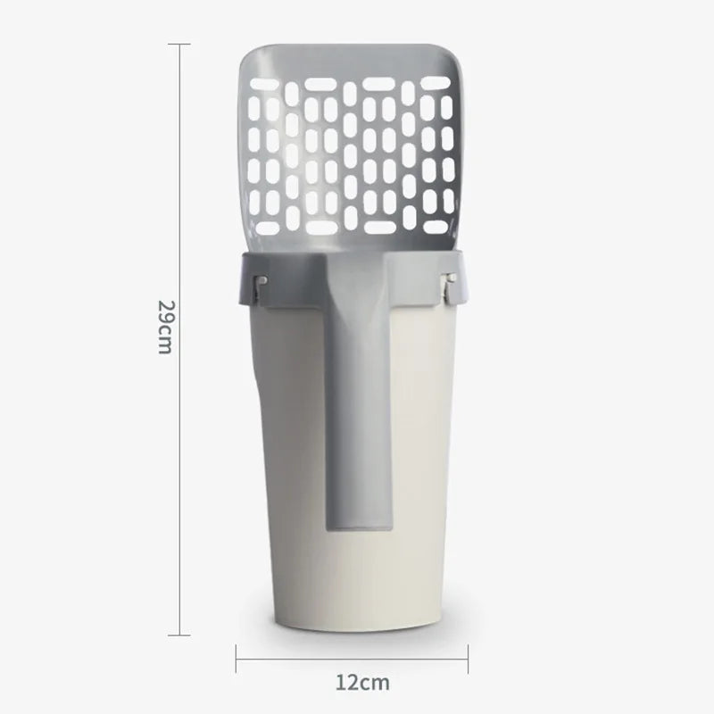 Large Capacity Cat Litter Scooper With Built In Poop Bags Pet Cleaning Tool