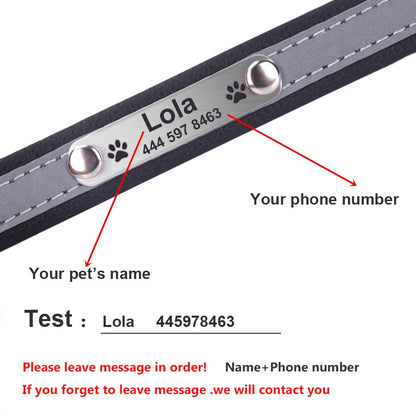 Personalized Custom Reflective Safety Collar For Dogs Daily Walking Training