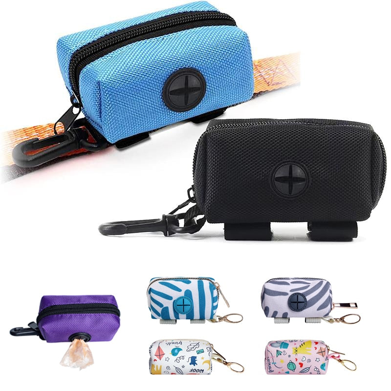 Mini Pet Poop Bag Holder With Leash Attachment Portable Outdoor Dog Walking Accessory