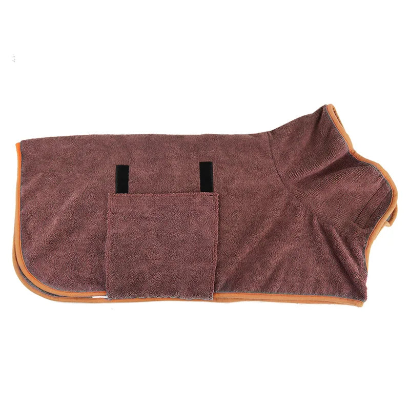 Microfiber Absorbent Dog Bathrobe Fast Drying Pet Coat Towel For Dogs And Cats