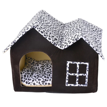 Warm Foldable Thick Cotton Dog House Soft Comfort Puppy Bed With Removable Cushion