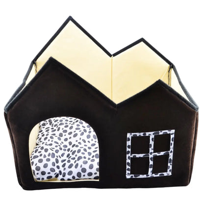 Warm Foldable Thick Cotton Dog House Soft Comfort Puppy Bed With Removable Cushion