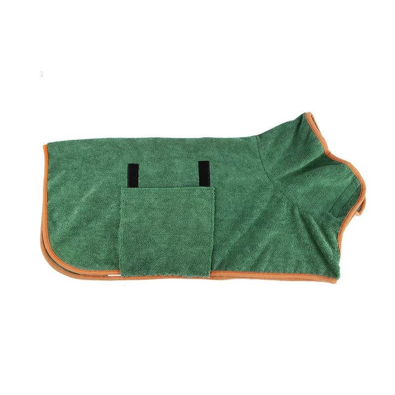 Microfiber Absorbent Dog Bathrobe Fast Drying Pet Coat Towel For Dogs And Cats