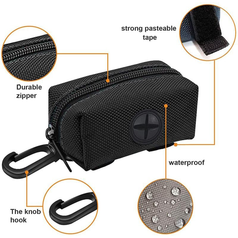 Mini Pet Poop Bag Holder With Leash Attachment Portable Outdoor Dog Walking Accessory