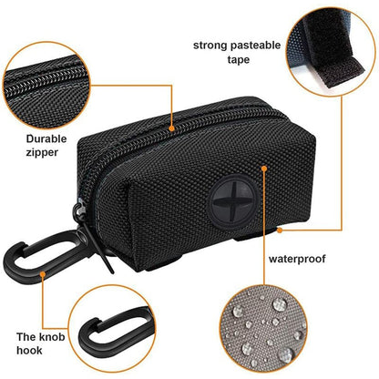 Mini Pet Poop Bag Holder With Leash Attachment Portable Outdoor Dog Walking Accessory