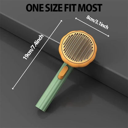 Self Cleaning Pumpkin Slicker Brush Pet Grooming Comb For Shedding And Massage