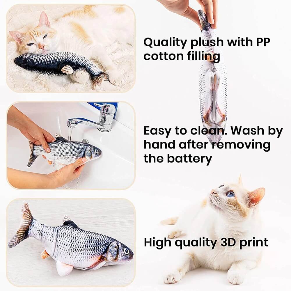 Interactive Fish Kicker Toy Electric Vibrating Play Toy For Indoor Cats Entertainment