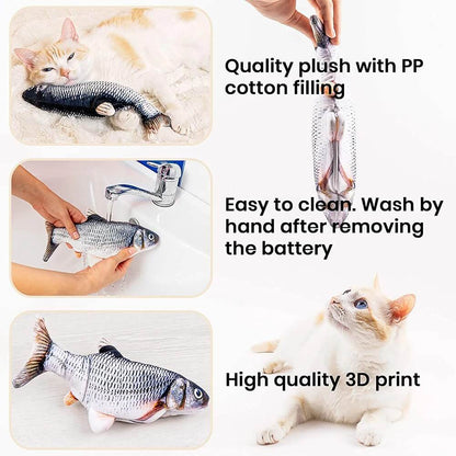Interactive Fish Kicker Toy Electric Vibrating Play Toy For Indoor Cats Entertainment