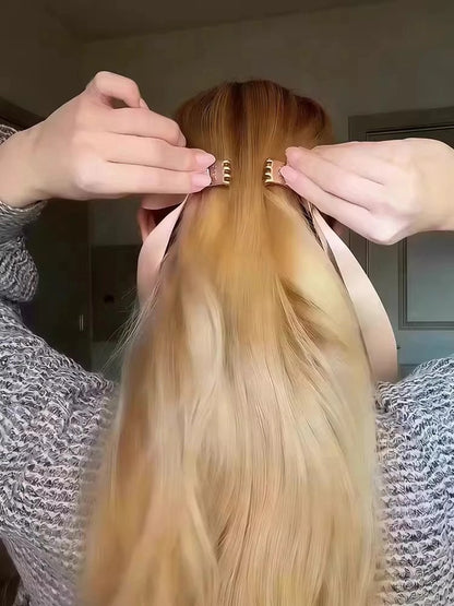 Magnetic Bowknot Half Up Hair Clip For Long Hair