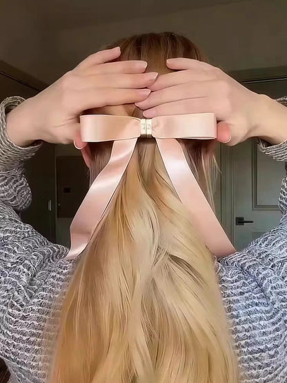 Magnetic Bowknot Half Up Hair Clip For Long Hair