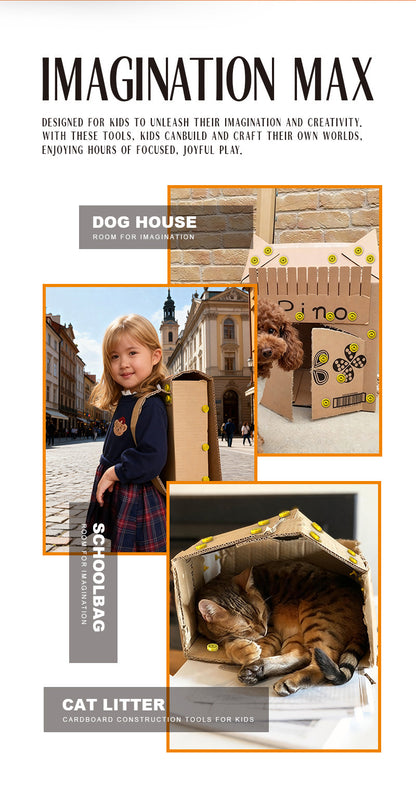 💰 Instant Discount ⏳Kids DIY Cardboard Cutting Tool Kit for Creative Building