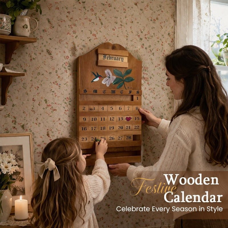 🎊 Special Blowout 🔥Wooden Perpetual Calendar – Elegant Desktop Decor🌸