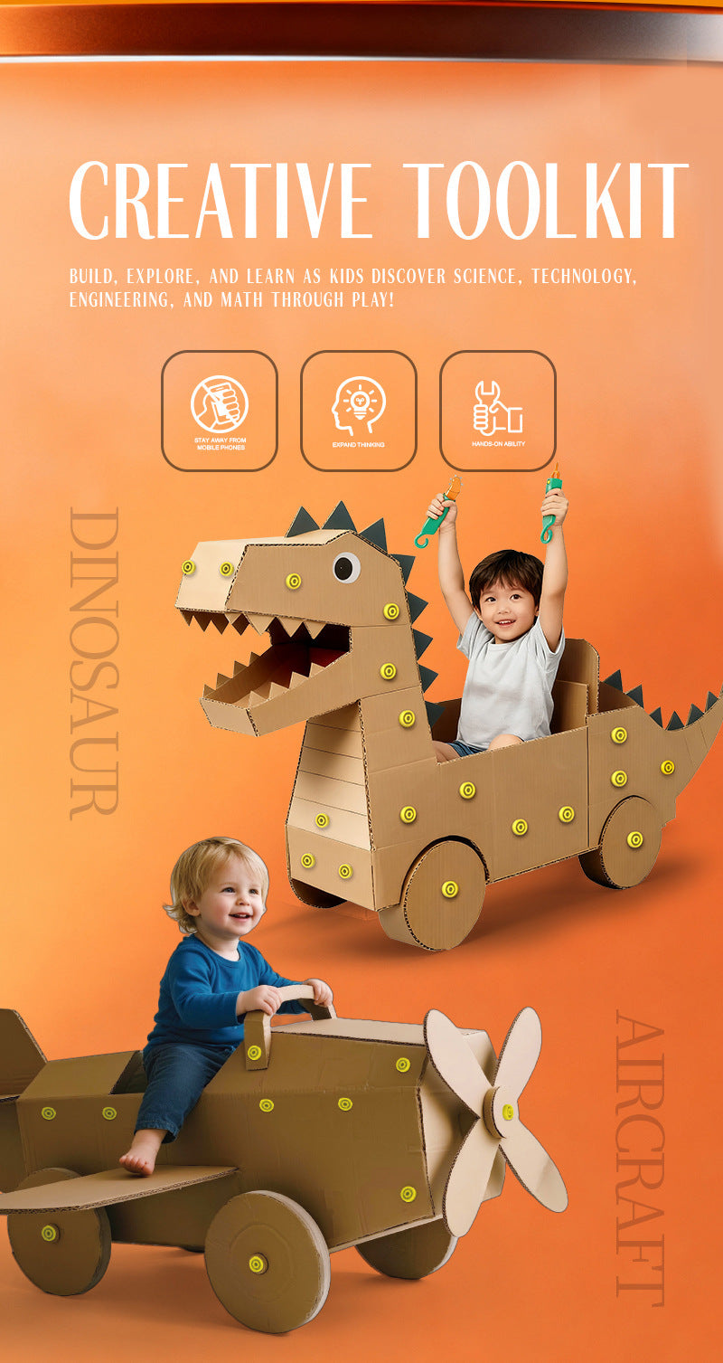 💰 Instant Discount ⏳Kids DIY Cardboard Cutting Tool Kit for Creative Building