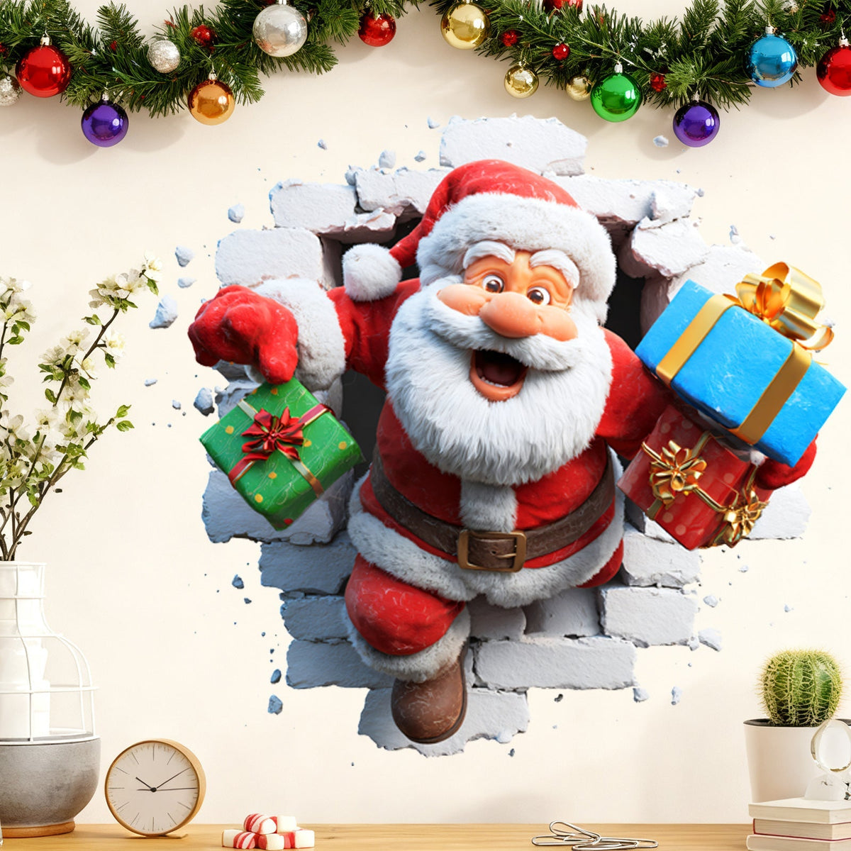 🎁Oferta de Navidad - Solo $17.99🎄🎅 Pegatinas de pared 3D de Navidad – Decoración creativa para el hogar en estas fiestas