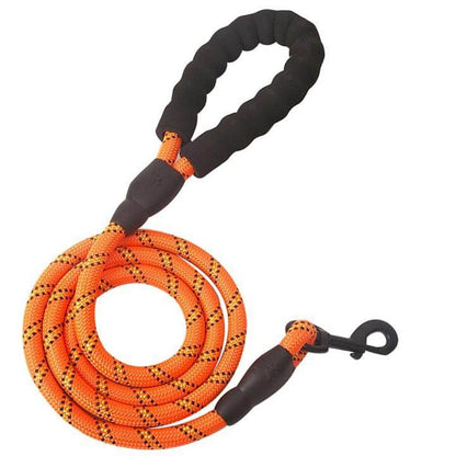 Heavy Duty Reflective Rope Dog Leash Padded Handle Rotatable Hook For All Dog Sizes