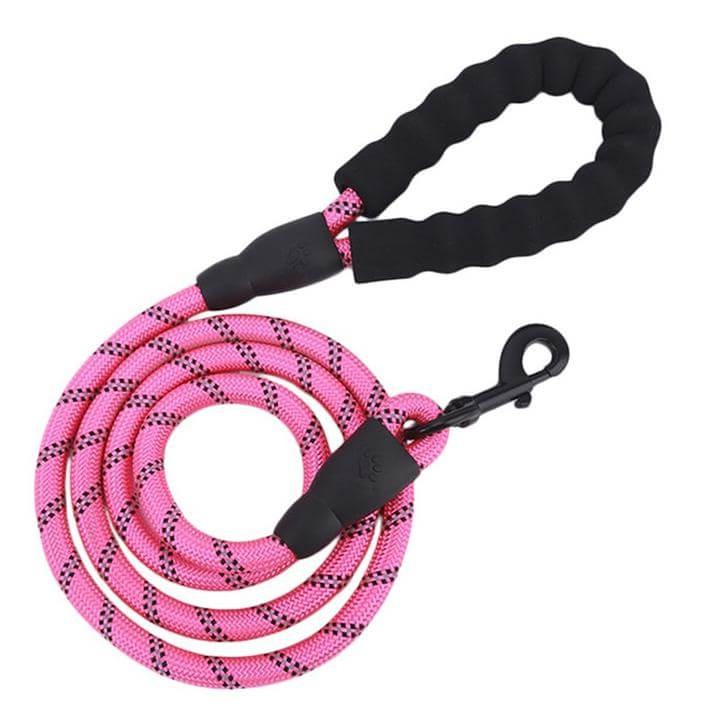 Heavy Duty Reflective Rope Dog Leash Padded Handle Rotatable Hook For All Dog Sizes