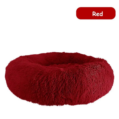 Super Soft Long Plush Round Pet Bed Warm Comfort Cushion For Small Medium Large Dogs