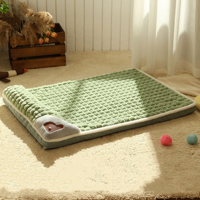 Pet Cervical Support Dog Bed Mat Detachable Washable Dog House For Indoor Pets